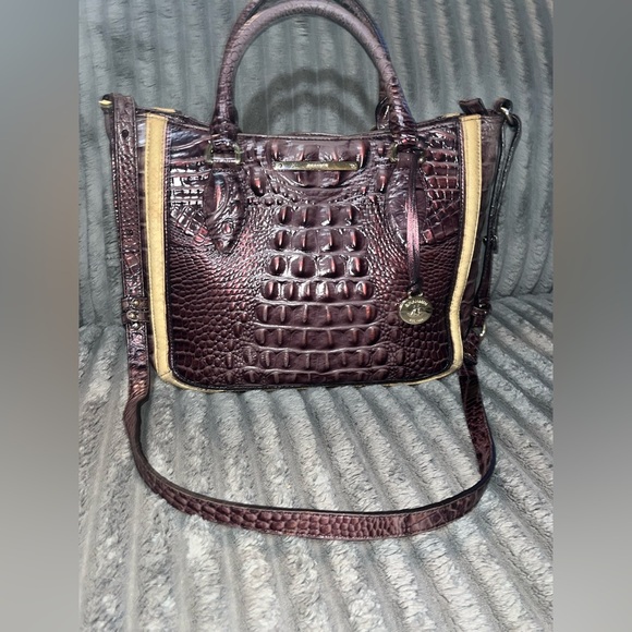 Brahmin Handbags - Brahmin Lena Purple & Ivory Large shoulder bag RARE